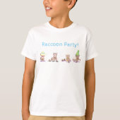 Raccoon Party kinder T-shirt (Voorkant)
