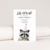 Raccoon Party Pet Kinder Woodland Verjaardag Kaart