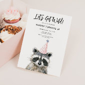 Raccoon Party Pet Kinder Woodland Verjaardag Kaart
