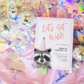 Raccoon Party Pet Let's Get Wild Birthday Kaart