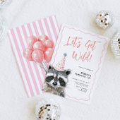 Raccoon Party Pet Let's Get Wild Birthday Kaart