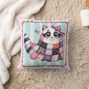 Raccoon Patchwork Quilt – Schattigee rustieke Herf Kussen