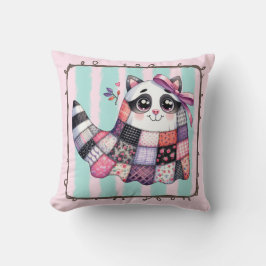 Raccoon Patchwork Quilt – Schattigee rustieke Herf Kussen