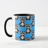 Raccoon Pattern Design Blue  Mok (Links)