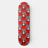 Raccoon Pattern Design Red  Persoonlijk Skateboard (Voorkant)
