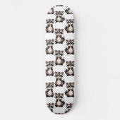 Raccoon Pattern Design White  Persoonlijk Skateboard (Voorkant)