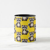 Raccoon Pattern Design Yellow  Mok (Midden)