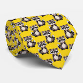 Raccoon Pattern Design Yellow  Stropdas (Opgerold)