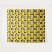 Raccoon Pattern Design Yellow  Wandkleed (Voorkant (horizontaal))