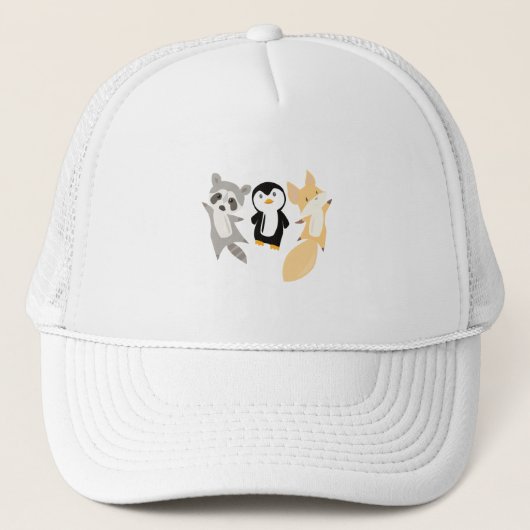 Raccoon Penguin Fox Funny Animals voor kinderen Trucker Pet (Voorkant)