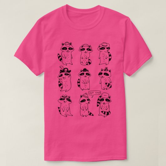 Raccoon Pet Party T-shirt (Design voorkant)