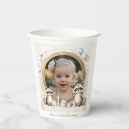 Raccoon Photo Lijst voor verjaardagsfeestjes voor Papieren Bekers