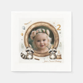 Raccoon Photo Lijst voor verjaardagsfeestjes voor Servet