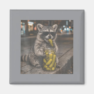 Raccoon Pickles Pot Cride Deel Pickle Grappig Magneet