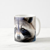 Raccoon Portret Waterverf Koffiemok (Voorkant rechts)