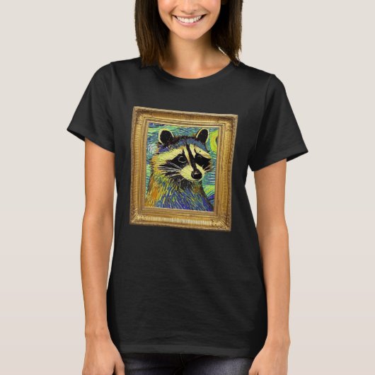 Raccoon Post Impressionism Artwork Artist Painting T-shirt (Voorkant)