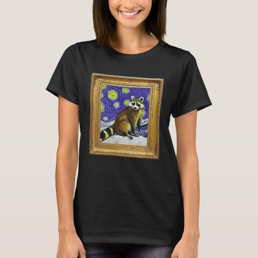 Raccoon Post Impressionism Artwork Artist Painting T-shirt (Voorkant)