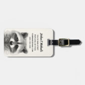 Raccoon potlood Tekening Bagagelabel (Voorkant horizontaal)