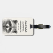 Raccoon potlood Tekening Bagagelabel (Achterkant horizontaal)