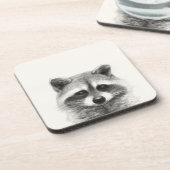 Raccoon potlood Tekening Bier Onderzetter (Linkerzijde)
