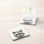 Raccoon potlood Tekening Bier Onderzetter (Rechterzijde)