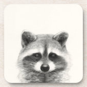 Raccoon potlood Tekening Bier Onderzetter (Voorkant)