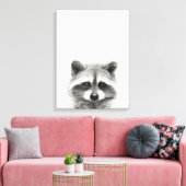 Raccoon potlood Tekening Canvas Afdruk (Insitu (Woonkamer))