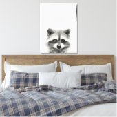Raccoon potlood Tekening Canvas Afdruk (Insitu (Slaapkamer))