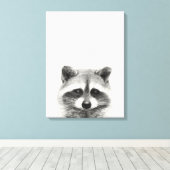 Raccoon potlood Tekening Canvas Afdruk (Insitu (Houten vloer))