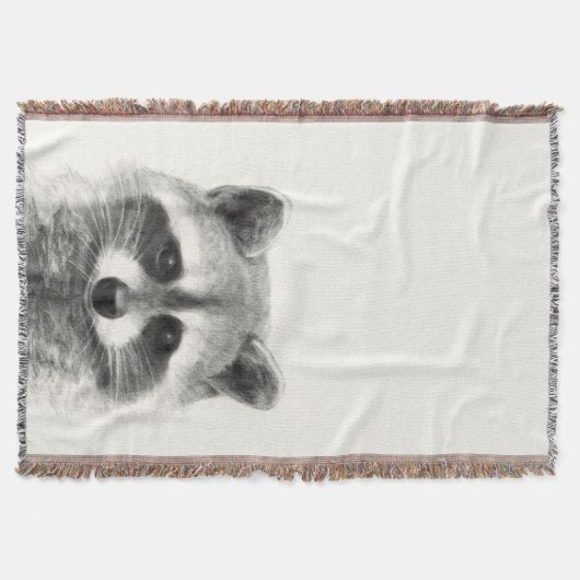 Raccoon potlood Tekening Deken (Voorkant)