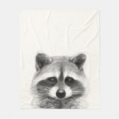 Raccoon potlood Tekening Fleece Deken (Voorkant)