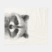 Raccoon potlood Tekening Fleece Deken (Voorkant (Horizontaal))