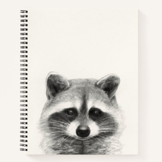 Raccoon potlood Tekening Notitieboek (Voorkant)