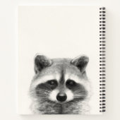 Raccoon potlood Tekening Notitieboek (Achterkant)
