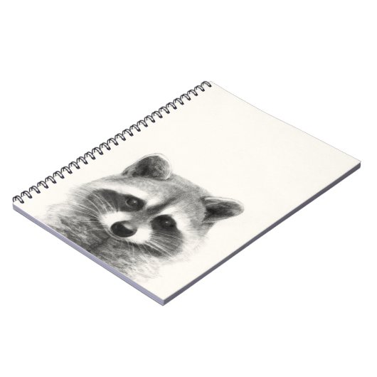 Raccoon potlood Tekening Notitieboek (Linkerzijde)