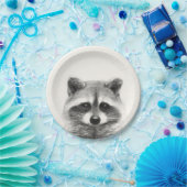 Raccoon potlood Tekening Papieren Bordje (Feest)