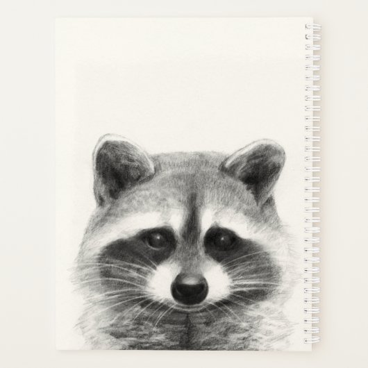 Raccoon potlood Tekening Planner (Achterkant)