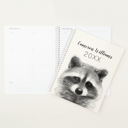 Raccoon potlood Tekening Planner (Display)