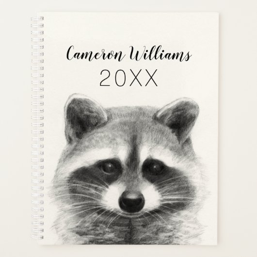 Raccoon potlood Tekening Planner (Voorkant)