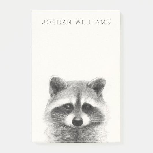 Raccoon potlood Tekening Post-it® Notes (Voorkant)