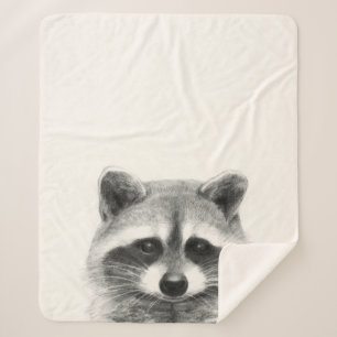Raccoon potlood Tekening Sherpa Deken