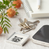 Raccoon potlood Tekening Sleutelhanger (Zijkant)