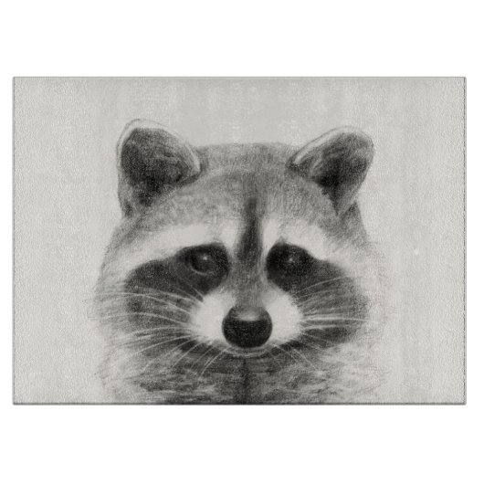 Raccoon potlood Tekening Snijplank (Voorkant)