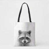 Raccoon potlood Tekening Tote Bag (Voorkant)