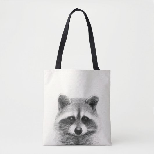 Raccoon potlood Tekening Tote Bag (Voorkant)