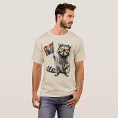 Raccoon Pride Flag | Trash Panda LGBT Graphic 2025 T-shirt (Voorkant volledig)
