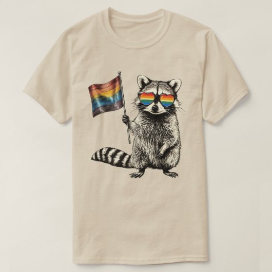 Raccoon Pride Flag | Trash Panda LGBT Graphic 2025 T-shirt (Design voorkant)
