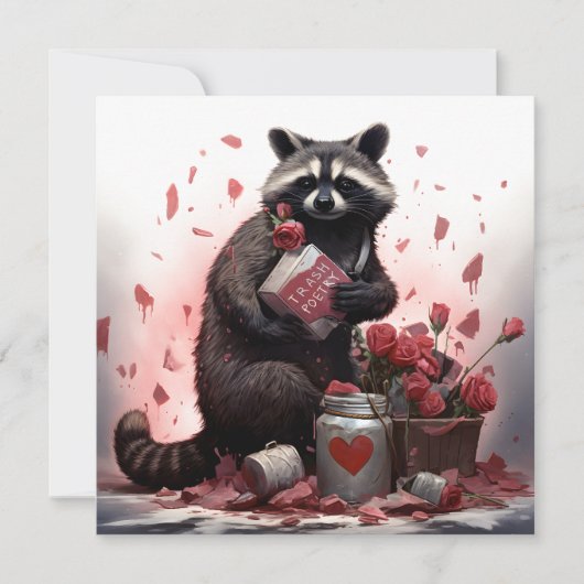 Raccoon prullenbak poëzie Valentijnsdag (Voorkant)