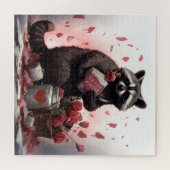 Raccoon prullenbak poëzie Valentijnsdag Legpuzzel (Horizontaal)