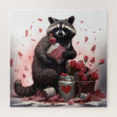 Raccoon prullenbak poëzie Valentijnsdag Legpuzzel (Verticaal)